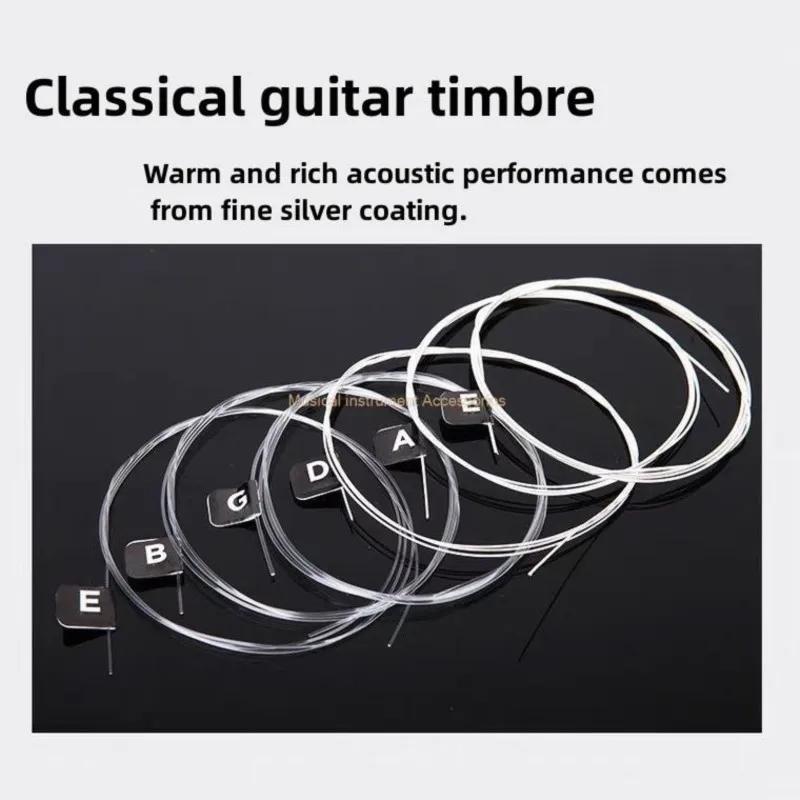 EJ46 Classical Nylon Guitar Strings Silver Plated Wound Nylon Core Hard Tension Rich In Tone Music Lovers' First Choice