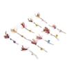 10Pcs Cat Teaser Wand Replacement Feather Cute Flying Insect Attractive Cat Wand Toy Accessories with Bell and Pin Hook