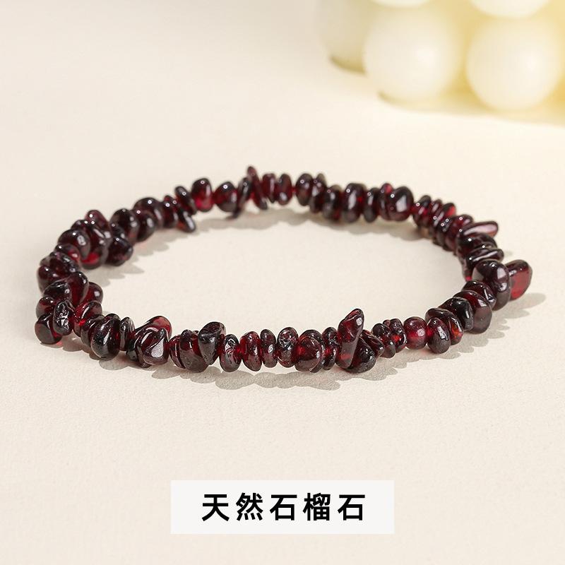 Natural Crystal Agate, Colorful Crushed Stone, Elastic Bracelet, Irregular, European and American Jewelry