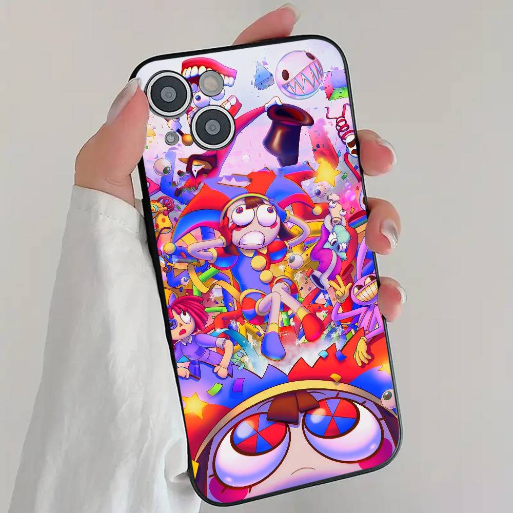 Coque de téléphone Anime The A-Amazing Digital C-Circus Cool Silicone Noir Souple Pour IPhone 16 15 14 13 12 11 X XR Plus Pro Max Plus
