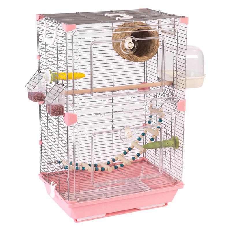 Acrylic Parrot and Budgie Cage: Large Ornamental Villa for Cockatiel, Finch & More