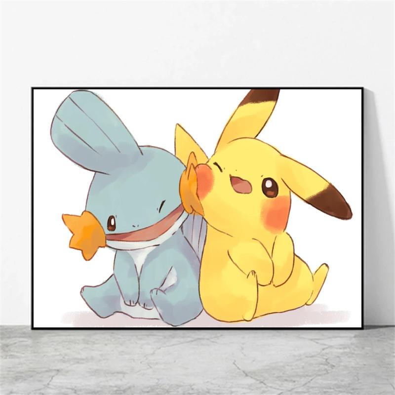 Anime Canvas Paintings Pokemon Ash Ketchum Pikachu Poster Wall Decorative Brings Endless Joy Show The Cozy Home Atmosphere