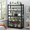 NAIYUFA Bakers Rack,Microwave Oven Stand 5 Tier Utility Storage Shelf with Hooks,Multifunctional Wood Shelf for Kitchen,Bathroom,Livingroom,Storehouse