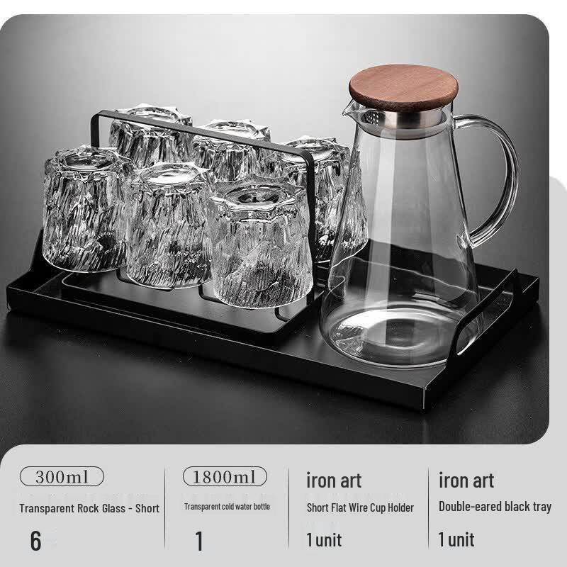 Retro Embossed Glacier Glass Cup