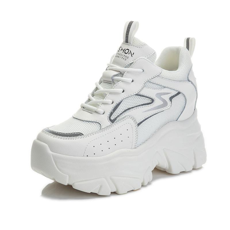 Ins Dad Shoes New Thick Sole Inner Height Increase Sports Leisure Spring and Autumn Single Shoes A