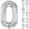 1 Pack of 40inch Silver Number Foil Balloons, Gold Number Balloons, Suitable for Birthday Parties, Theme Parties, and Birthday Dinner Decorations