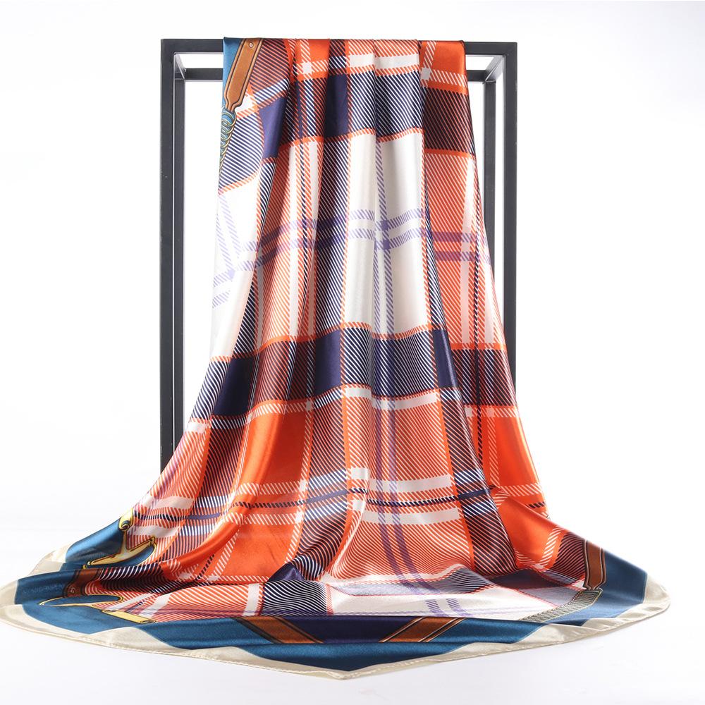 High-quality Luxurious Silk Scarves Headband Scarfs Neck Scarf For Women Chain Silk Scarf Women's Decorative Shawl