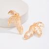IngeSight.Z Vintage Metal Geometric Leaf Stud Earrings for Women Punk Exaggerated Gold Color Earrings Party Jewelry Gifts