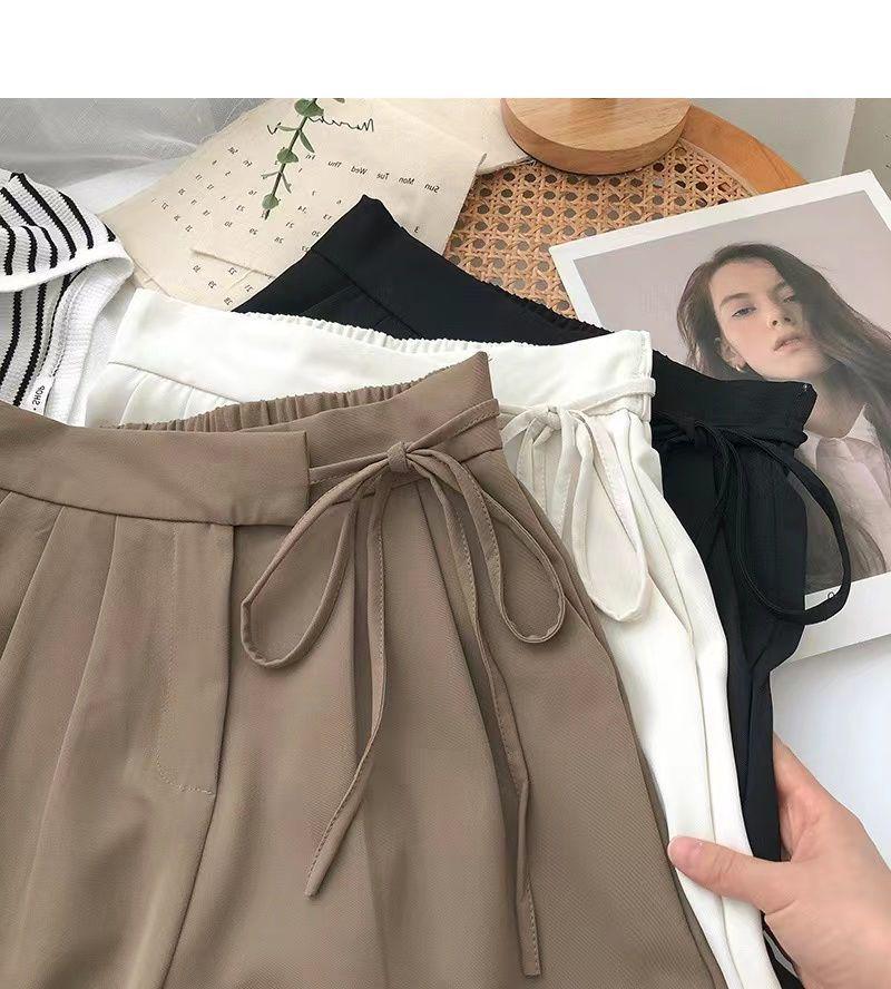 Women's Summer High Waist Drawstring Shorts: Loose, Casual A-line Wide Leg Pants