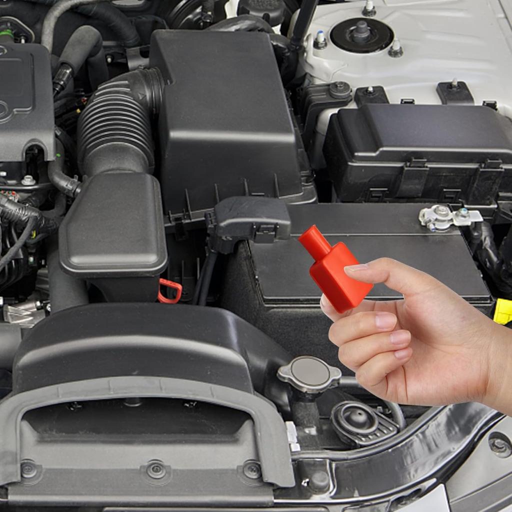 6Pcs Battery Terminal Cover, Battery Terminal Protector, Car Ulating Battery Cover, Soft Rubber Positive And Negative Poles Stud Covers Connector Top