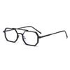 Retro Double Bridge Men's Polygonal Square Sunglasses Metal Frame Fashion HD Lens Glasses Women's Outdoor Driving Fishing