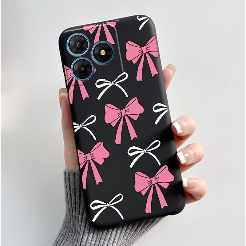 For Oscal Flat 2 2C Case Cute Love Rabbit Black Soft Silicone Protective Back Cover For Blackview Oscal Flat 2 2C Phone Cases