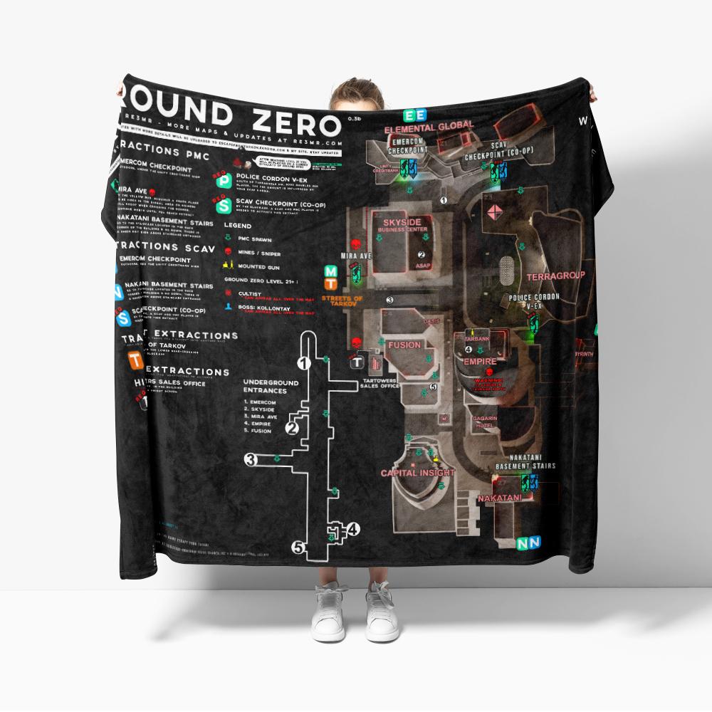 Escape from Tarkov Scav PMC Mappa Coperta di Flanella Decorazione Coperte Creative Accogliente Morbida Leggera per Divano