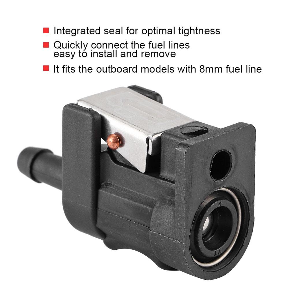 2Pcs Marine Engine Fuel Hose Line Connector Fit for 8mm Outboard