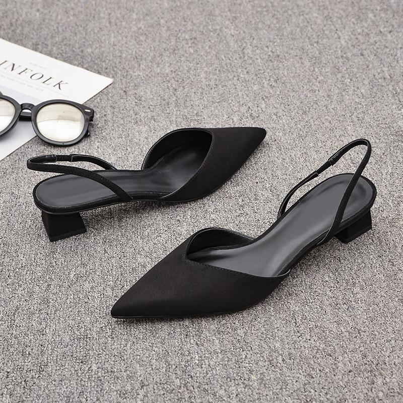 Spring Summer Slip On High Heel Women Sandals Sexy Pointed Toe Singbacks Pumps Party Dress Sandals Mules Shoes Zapatos Mujer