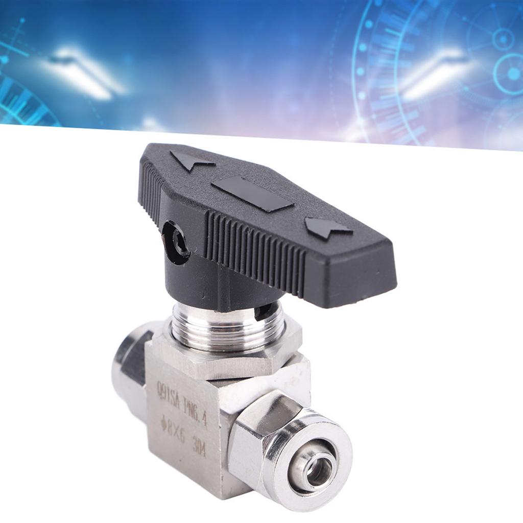 Straight In Ball Valve 304 Stainless Steel Quick Twisting Ball Valve for Water Air Pipe(8 X 6mm )