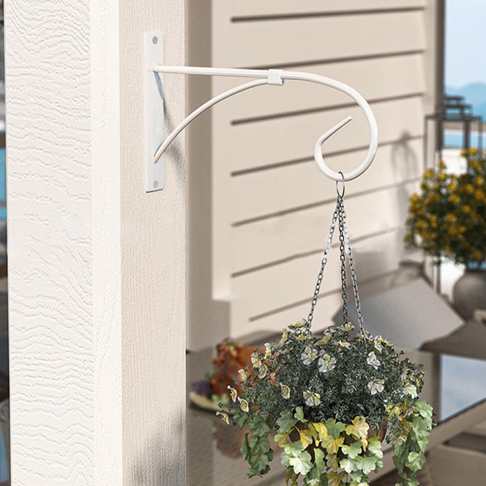 2Pcs Hanging Plant Hook Flower Pots Basket Holder Hanger Iron Art Garden Wall Bracket Pot rack Decorative rack Railing garden