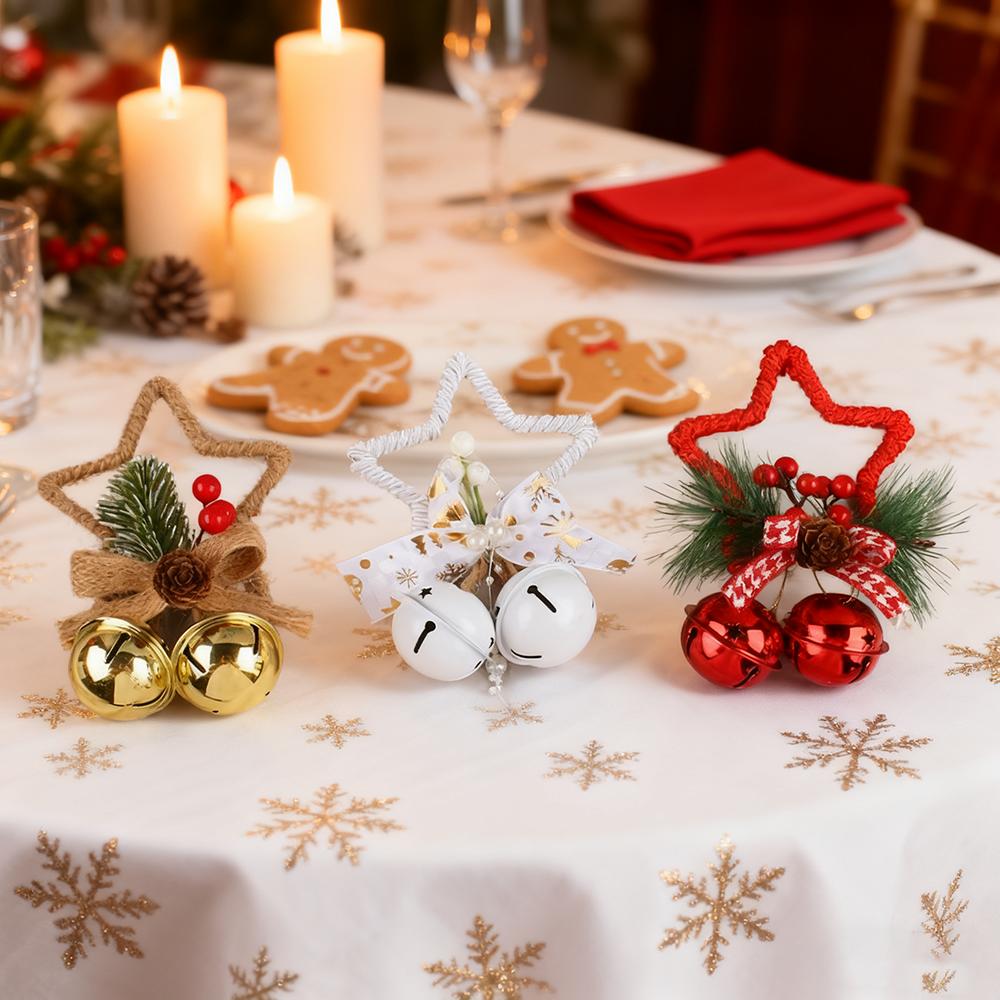 Christmas Bell, 1pcs Christmas Tree Pendant Pentagram Bells for Christmas Tree Ornaments for DIY Christmas Holiday Party Decor