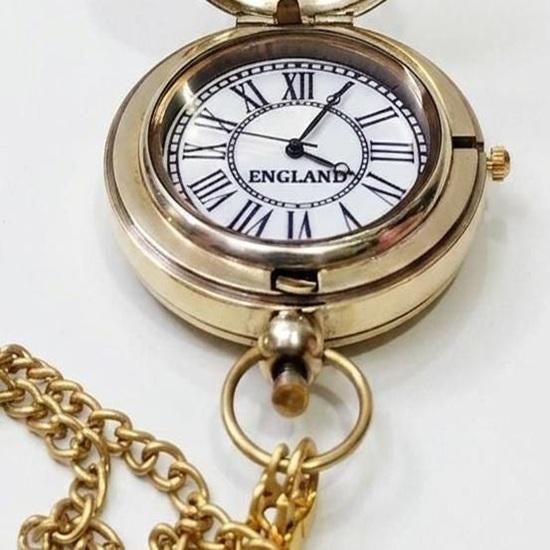 Collectible Brass Push Button Sundial Compass Polished Lid Navigational Compass