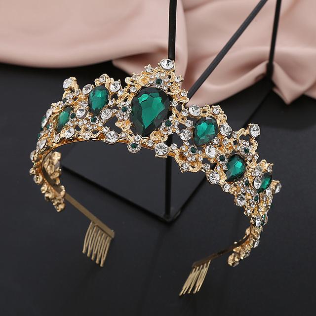 

Великолепная розовая хрустальная корона, королевские тиары, ободки для девочек, выпускные свадебные короны, диадема для невесты, свадебные украшения для волос