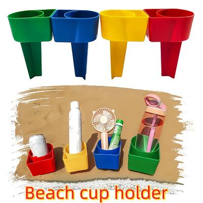 Beach Cup Holder Drinks Multifunctional Sand Cup Holder Drinks Phone Glasses Keys Essential Beach Travel Gift Summer Vacation