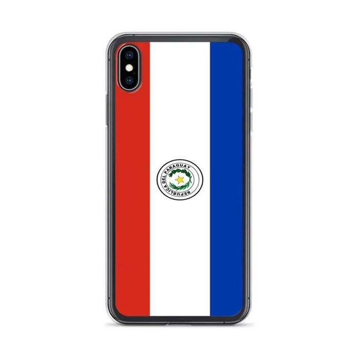 Coque iPhone - Drapeau Paraguay - iPhone XS Max - Souple - Multicolore - Silicone transparent