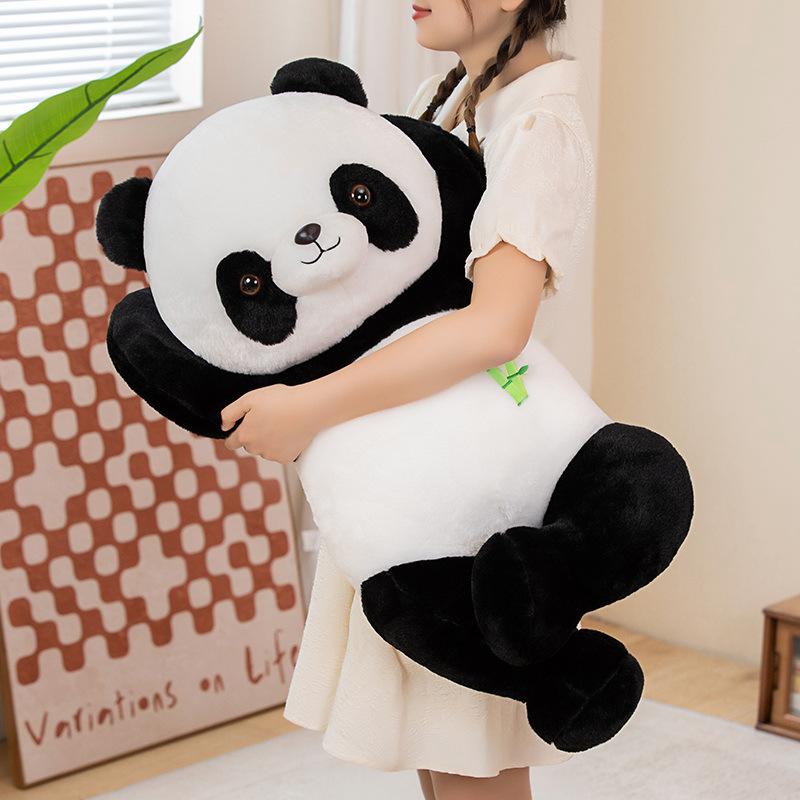 Cute Giant Panda Throw Pillow Plush Toy Doll Zoo Black And White Panda Doll Children Soothing Doll