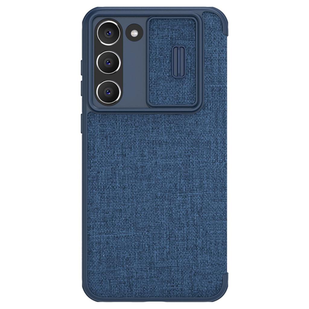 Nillkin Blue Qin Cloth Pro Flip Case with Camera Guard for Samsung Galaxy S23+