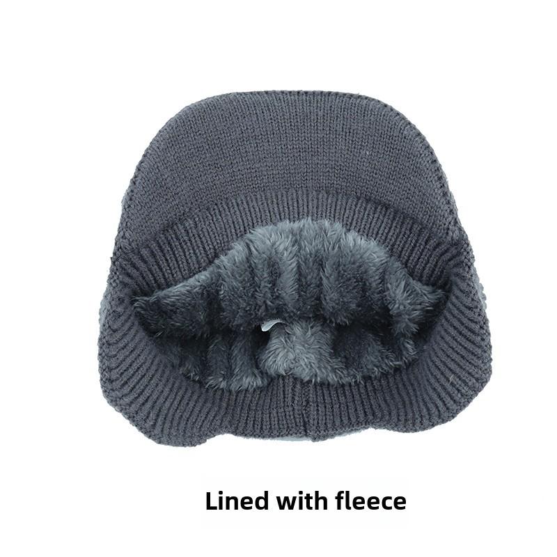 Unisex Winter Hat Plush Fur Lined Warm Earflap Cap Stylish Soft Beanie Hat Outdoor Thick Ski Sports Knitted Hat