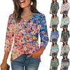 3/4 Sleeve Shirts For Women Print Graphic Tees Blouses Casual Plus Size Basic Tops Pullover