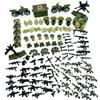 WangCow 168-Pcs Military Weapons and Firearms Pack, Accessories for Army Minifigure Building Blocks Toys, Army Minifigure Set with Helmet, Soldier