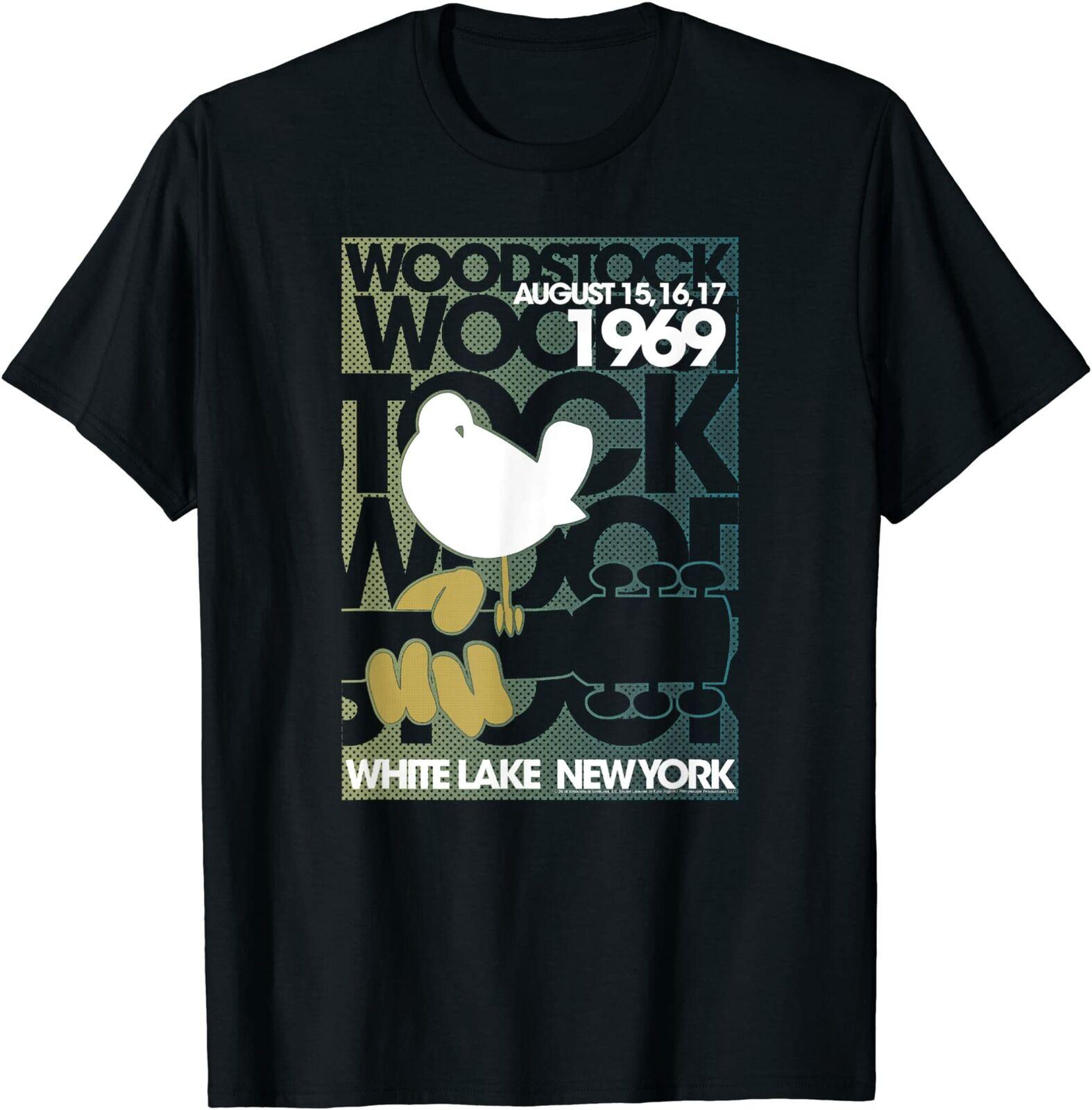 

Woodstock 1969 Винтажная футболка Фестиваль классической музыки Вдохновленная летняя одежда Печать Топ Печать Футболки Футболки