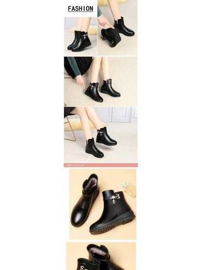 Hřejivé protiskluzové boty z měkké kůže: Zimní bavlněné boty pro ženy středního až staršího věku