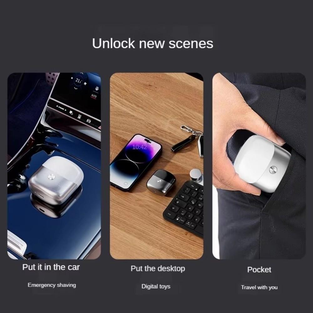 Double Head Mini Electric Shaver Magnetic Head Shaving Machine Portable Rotating Razor  Daily Use