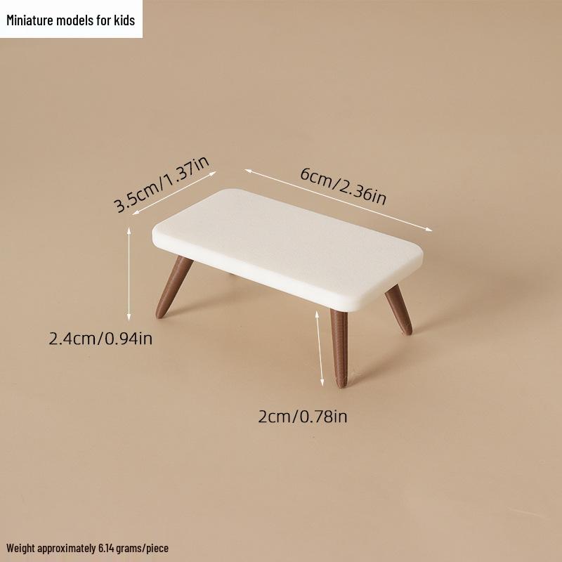 Dollhouse Miniature Coffee & Low Table Set with Sofa for Scene Decoration