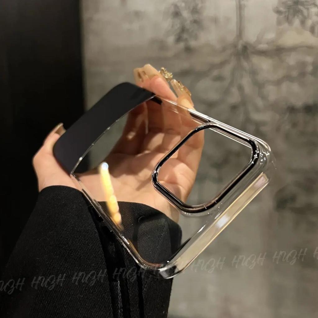 Up and Down Splicing Is Suitable for Apple 16promax Contrasting Phone Case IPhone 15 Removable Back Panel Transparent