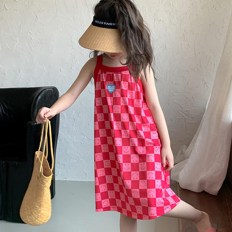 

Girls Summer Floral Sling Dress – Fashionable Beach Outfit for Toddlers 90 (Height 80-90cm)