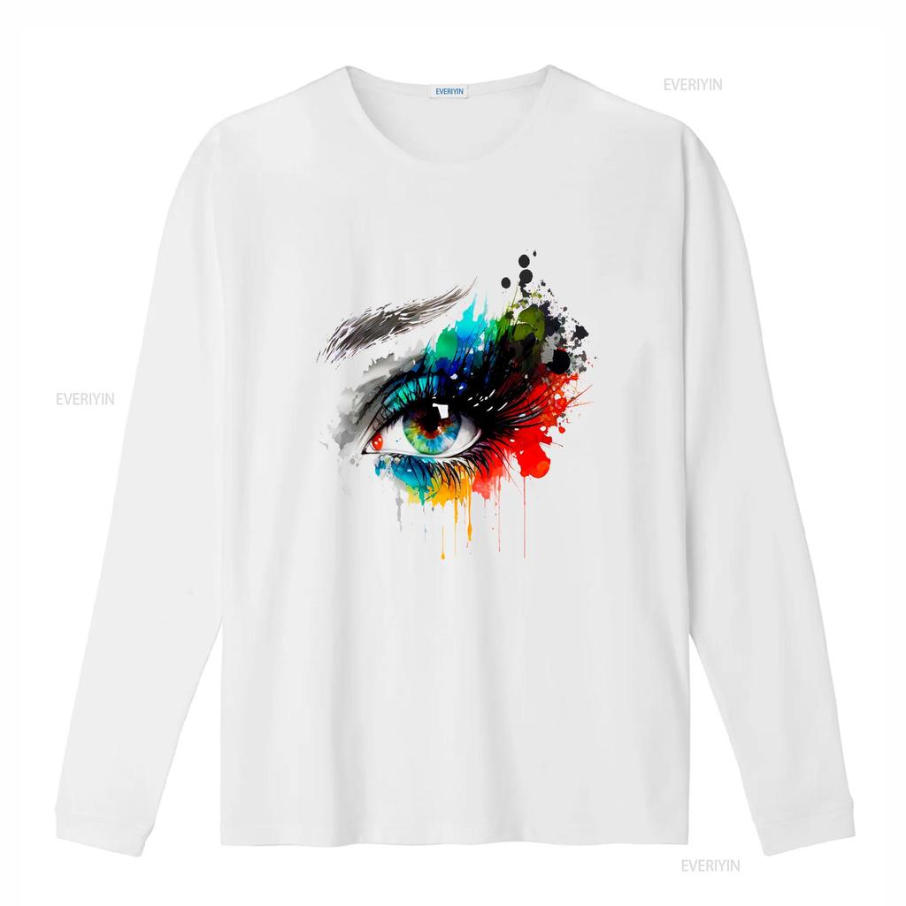 organic cotton t shirt colorseyess colorful eye elegant color vintage Washed homme Stylish Top For Everyday Wear Versatile