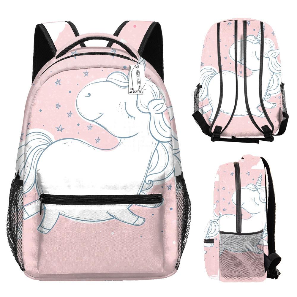 Classic Kpop Youthful School Bags Unisex Cool Unicorn Travel Bags 3D Print Oxford Waterproof Notebook Shoulder Backpacks