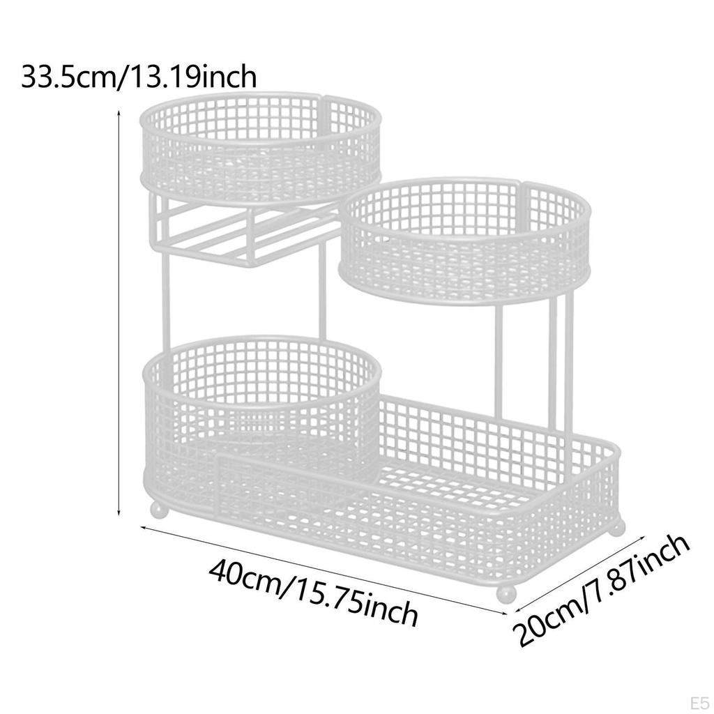 Fruit Basket 3 Tiers Iron Storage Stand for Party Counter Dining Table Black