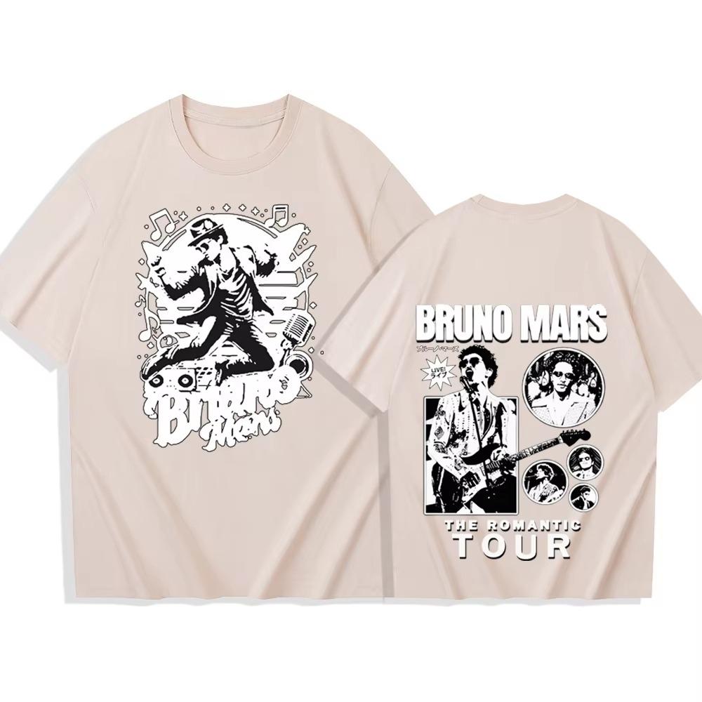 

Bruno Mars Tour 2026 Spring summer Fans Gift Tshirt Man Woman Harajuku Fashion Luxury Casual Vintage Short Sleeve Oneck top 2XL