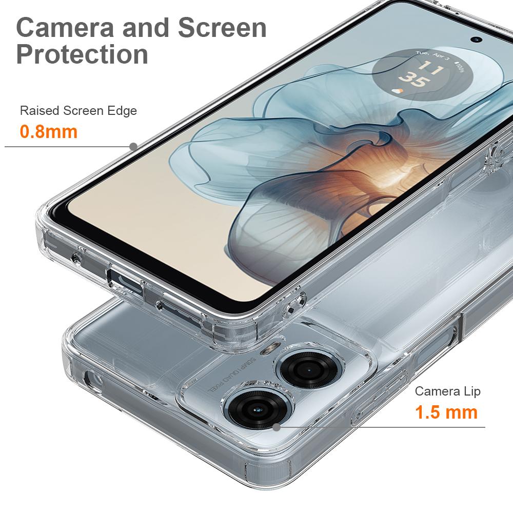 For Motorola Moto G04 4G/G04s 4G/G24 4G Case TPU+Acrylic Transparent Phone Cover