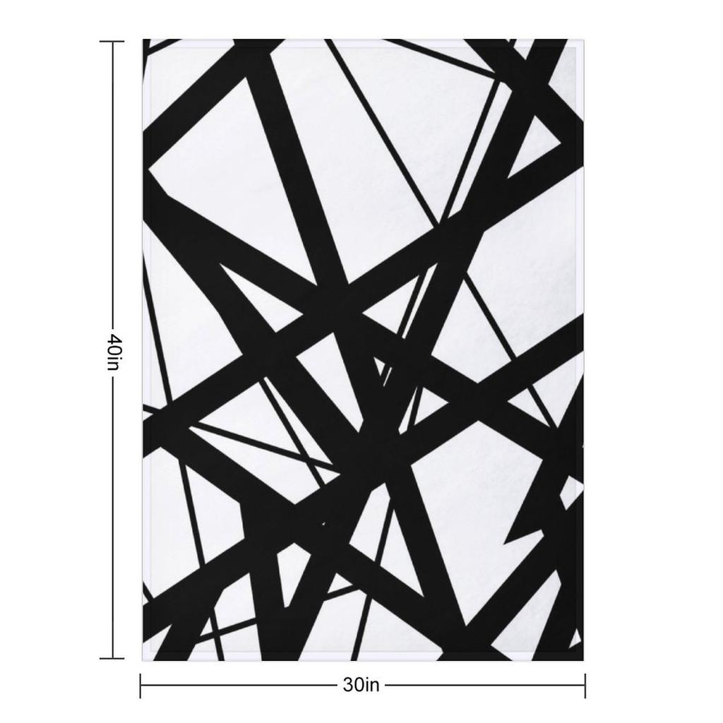 EVH: Authentic Black & White Stripes Design (pure White) Throw Blanket Vintage Moving Giant Sofa Blankets