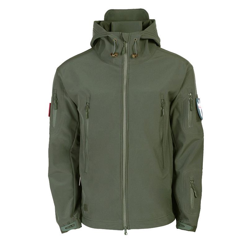 Men's Sharkskin Softshell Tactical Jacket: Windproof, Waterproof, Fleece-Lined for Autumn and Winter