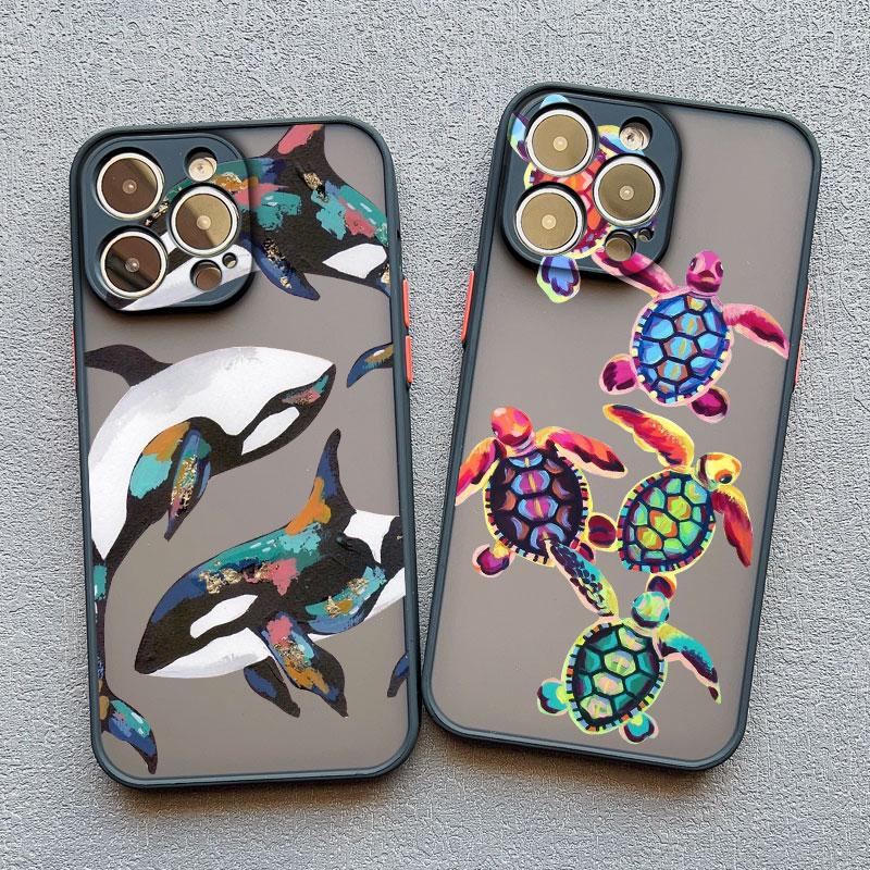 Simple Adorable Hand-Drawn Various Animals Phone Case For iPhone 12 14 15 Pro Max Plus Mini 16 13 11 Pro Max XR XS X SE2 Covers