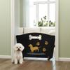 Wooden Dog Stopper, Dog Barrier with Support Feet, for Stair, Patio, Very Easy Setup, Black, 75 x 51 cm