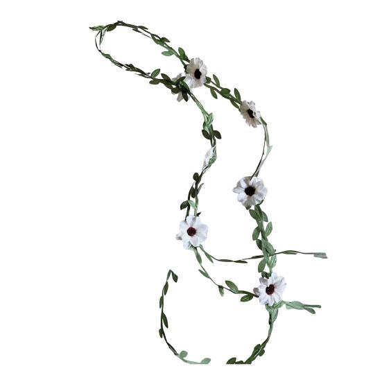 Flower Hair Vine Bohemian Flower Headband Bridal Hair Vine 3.9Ft Artificial Flower Vine Hair Piece for Women Girls Wedding Bridesmaid Prom Hair