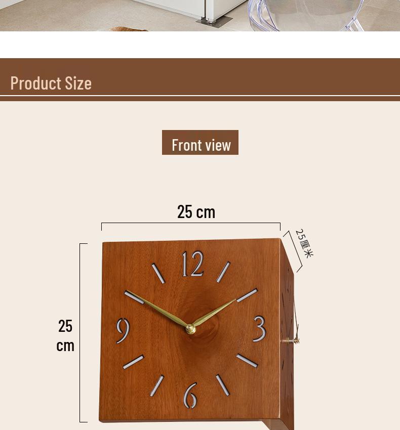 Modern Nordic Dual-Faced Silent Wall Clock for Living Room Decor