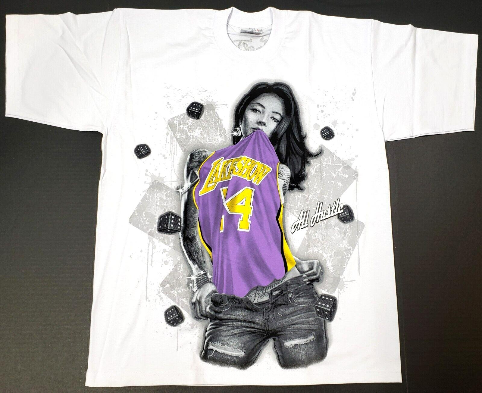 Los Angeles T-shirt LA LakeShow Hustle Black Mamba Tee Men s XL White New S