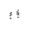 Natural freshwater pearl grape ear love stud earrings niche design strong light baroque earrings silver needle earrings stacked wear